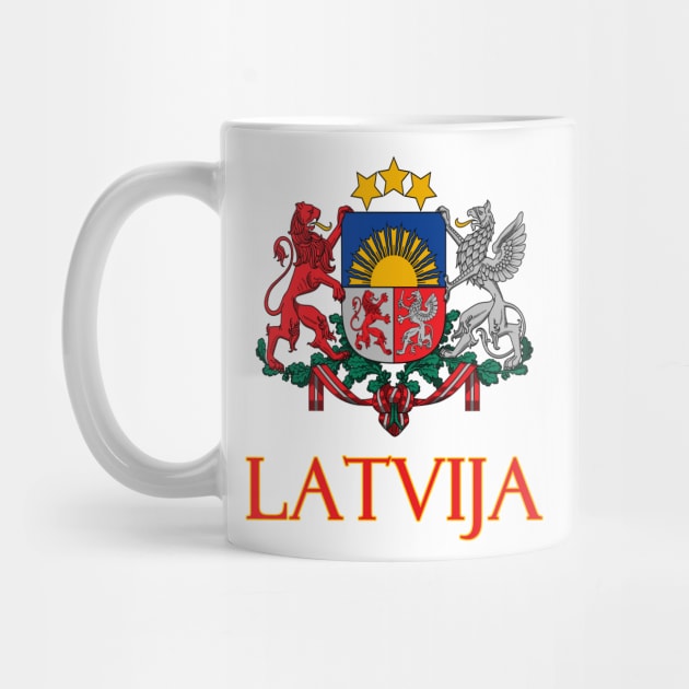 Latvia - Coat of Arms Design (Latvian Text) by Naves